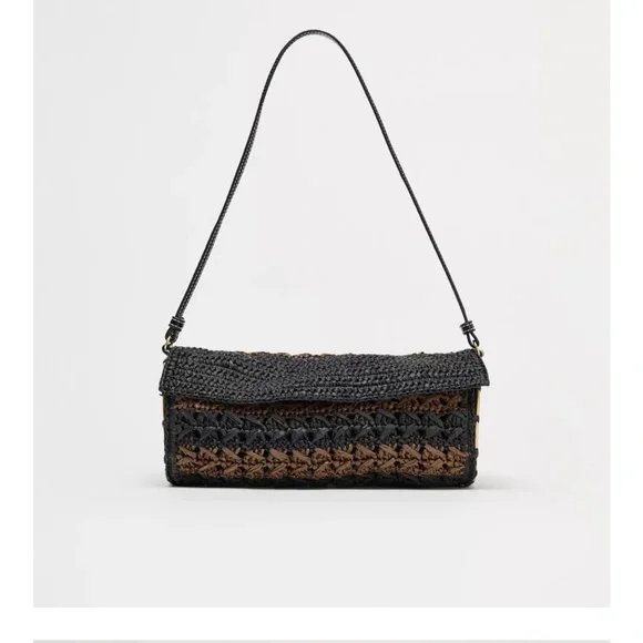 Shoulder Bag Zara Black Woven Bag Bag Cabas Noir Zara Sac A Main